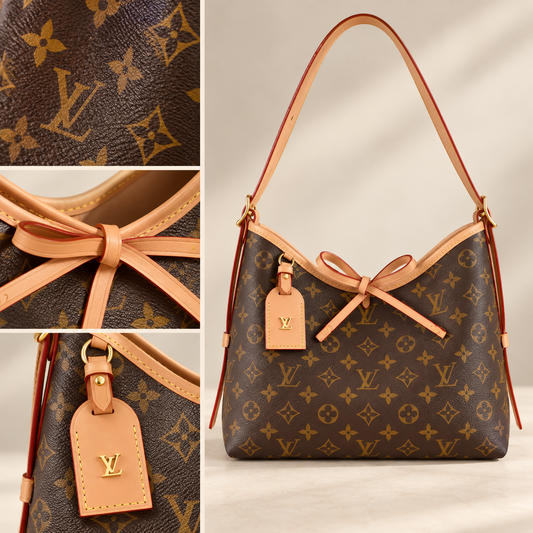 Nano Drawstring Crossbody Bucket Bag – Brown Patterned Finish
