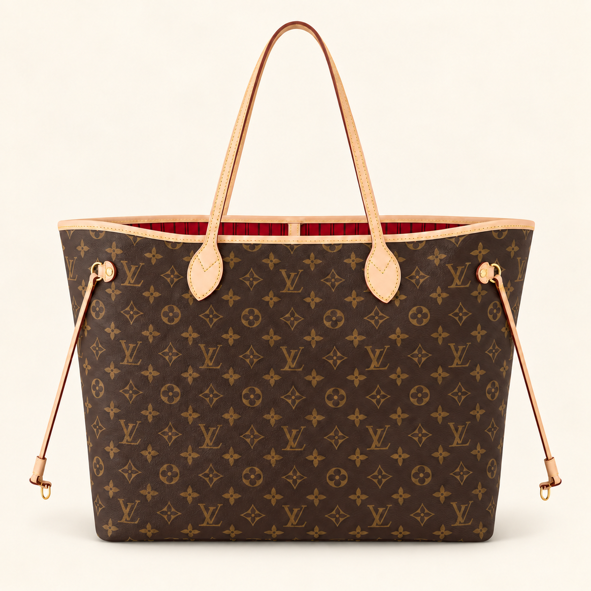 Classic Large Tote Bag with Matching Zip Pouch – Brown Patterned Finish
