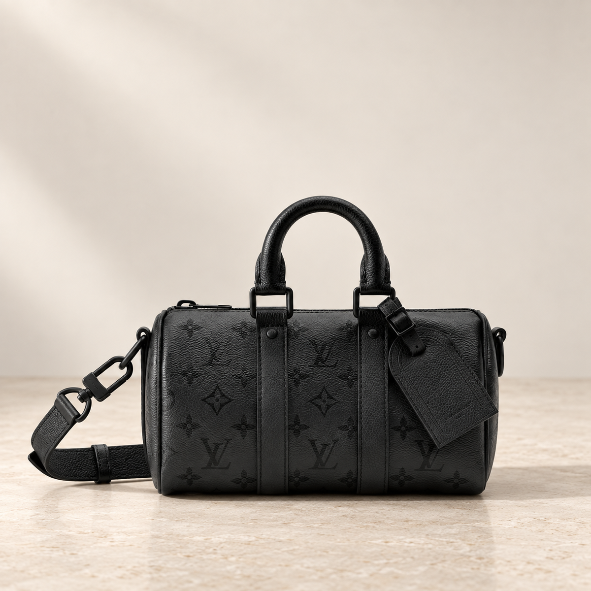 Unisex Mini Duffle Crossbody Bag – Gray & Black