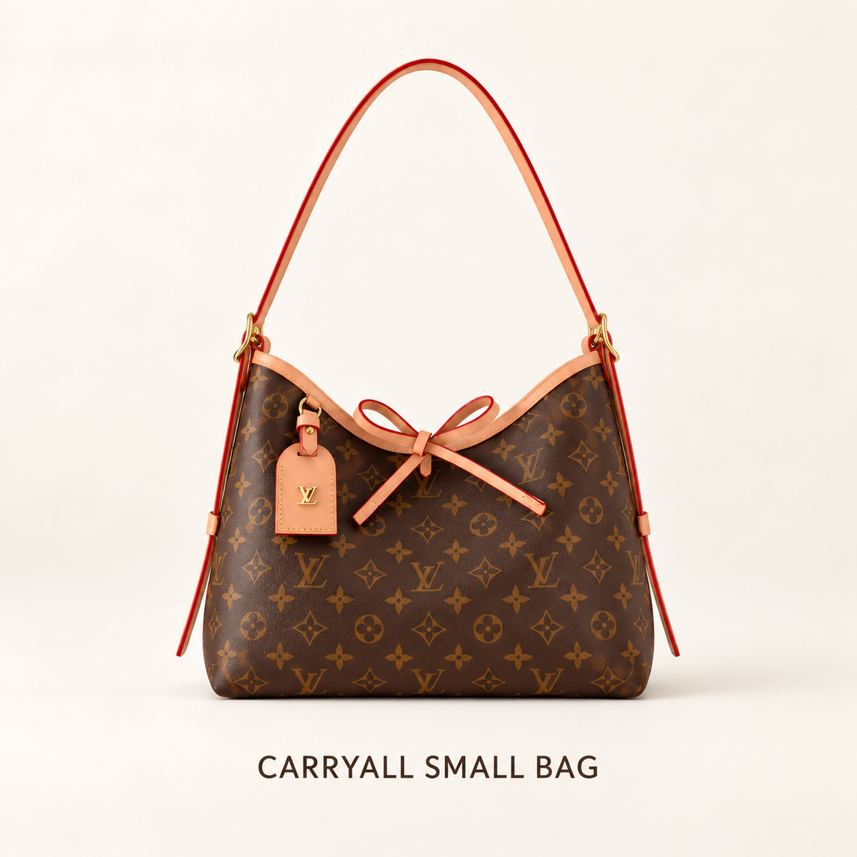 Nano Drawstring Crossbody Bucket Bag – Brown Patterned Finish