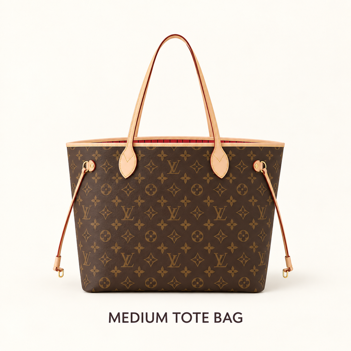 Classic Large Tote Bag with Matching Zip Pouch – Brown Patterned Finish