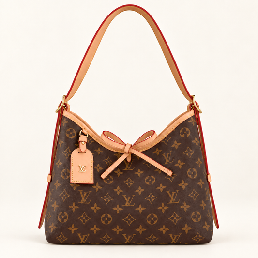 Nano Drawstring Crossbody Bucket Bag – Brown Patterned Finish
